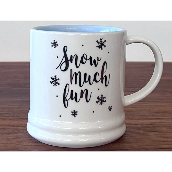 Snow Much Fun Glossy Porcelain Mug Cup Coffee Tea Cocoa Winter Holiday - Picture 1 of 11